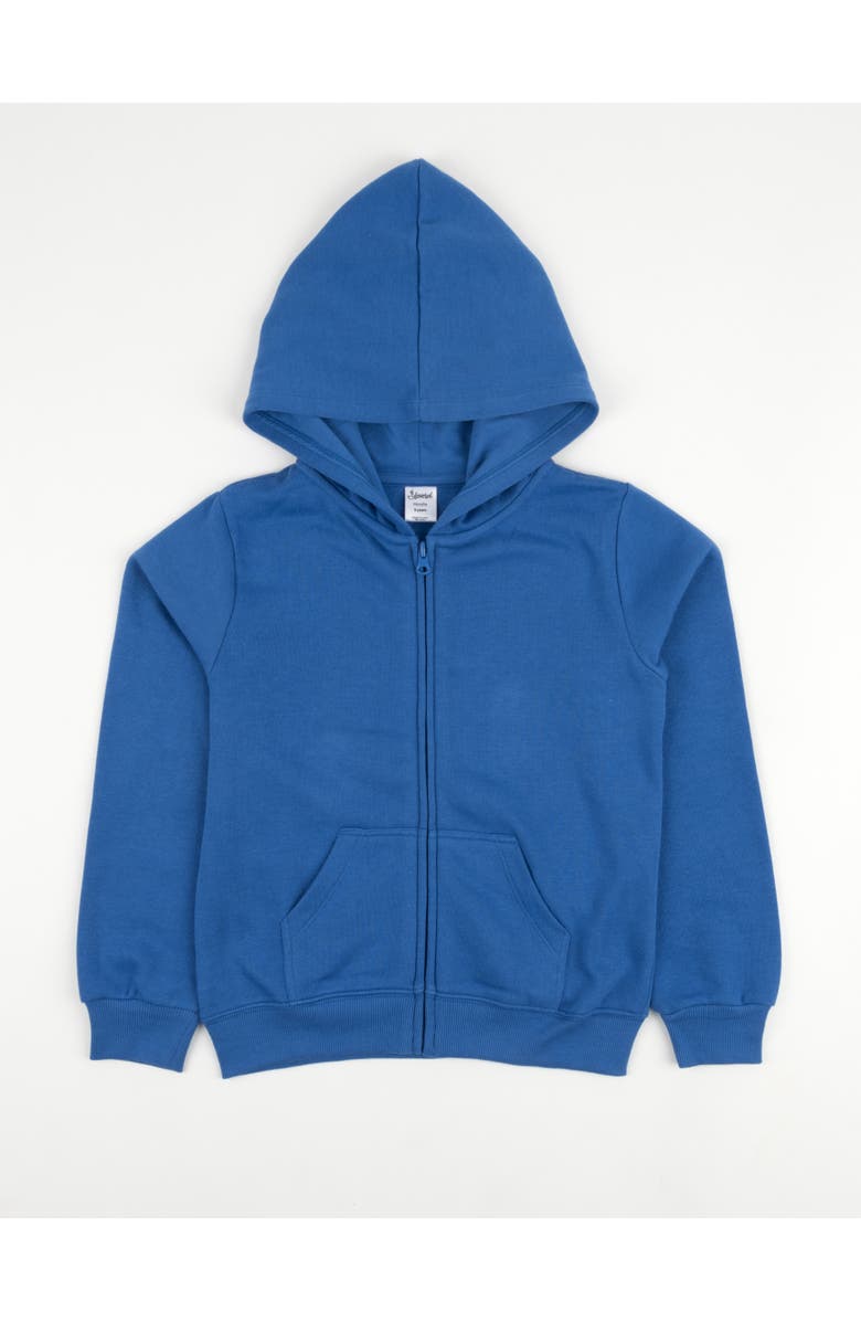 Leveret Kids Zip-Up Sweatshirt Hoodie, Cotton Blend, Solid Colors, Main, color, Royal Blue