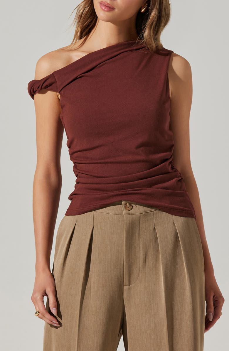 ASTR the Label Zivon Asymmetric Sleeveless Top, Alternate, color, Brown