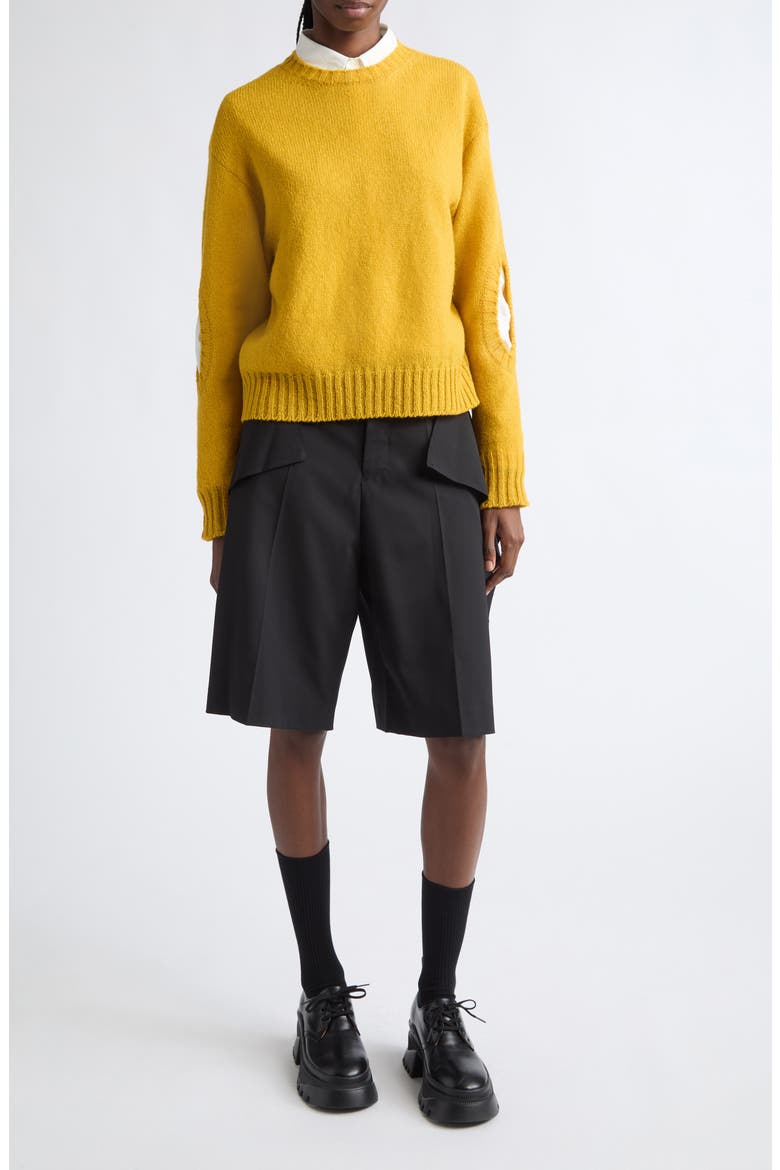 Cutout Wool Sweater, Alternate, color, YELLOW