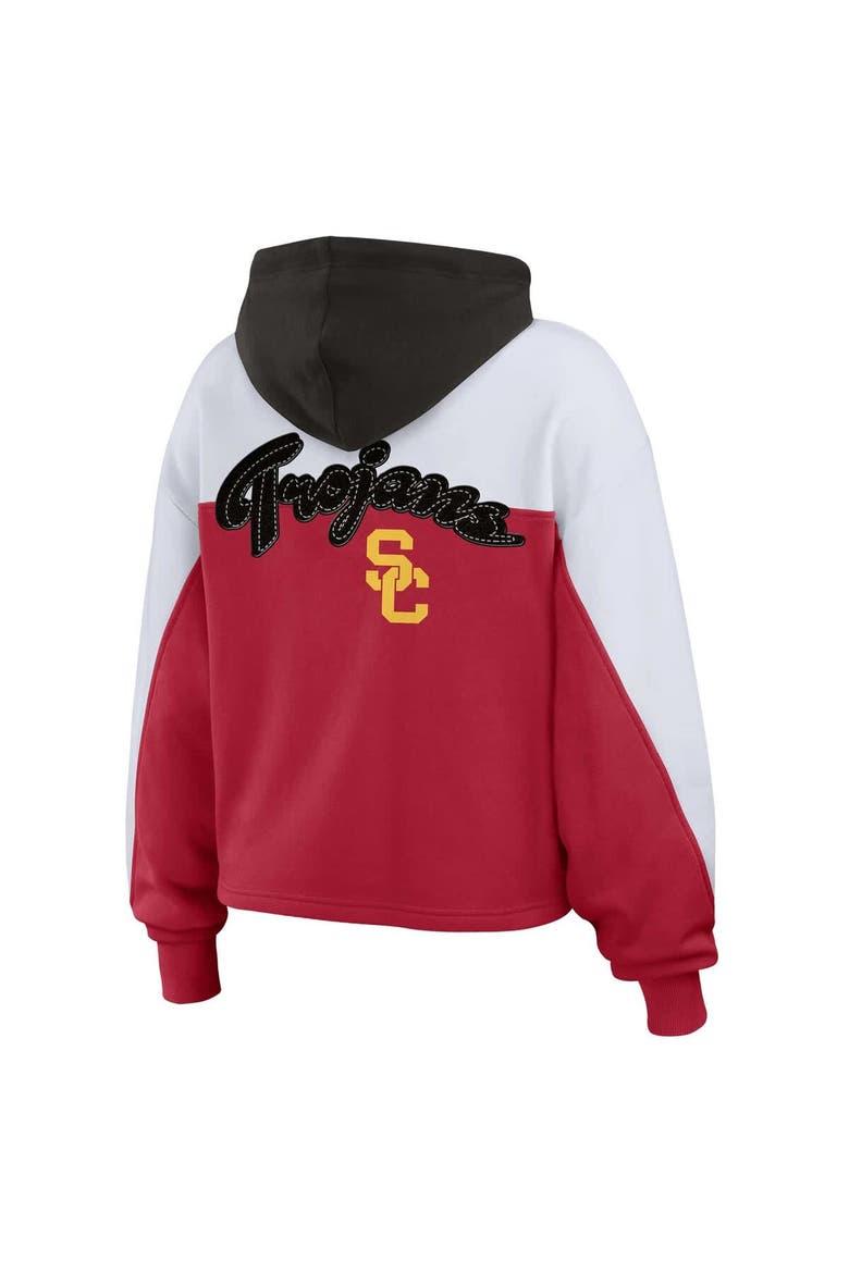 Women's WEAR by Erin Andrews Cardinal USC Trojans Color-Block Full-Zip Hoodie, Alternate, color, Cardinal