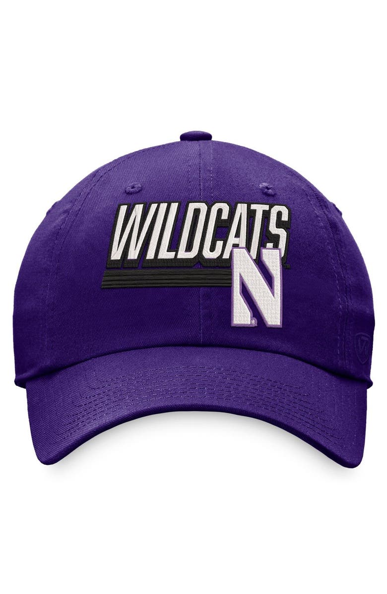TOP OF THE WORLD Men's Top of the World Purple Northwestern Wildcats Slice Adjustable Hat, Alternate, color,