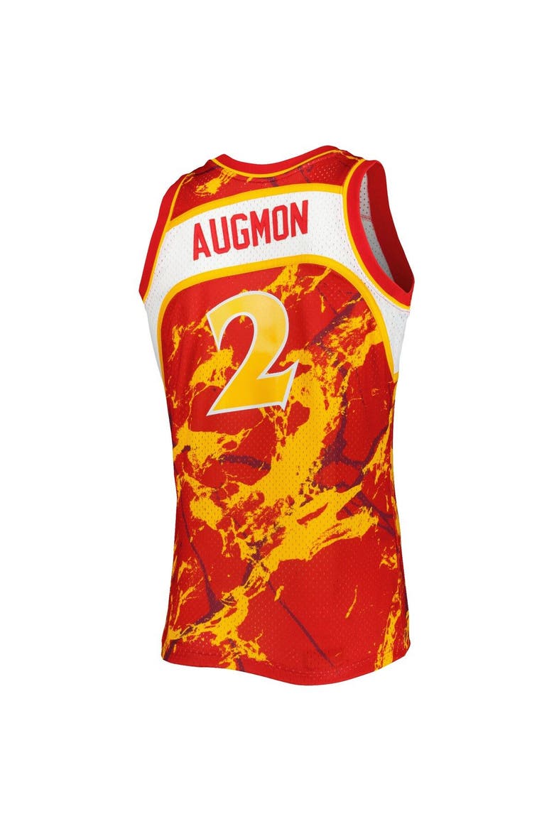 Men's Mitchell & Ness Stacey Augmon Red Atlanta Hawks 1991/92 Hardwood Classics Marble Swingman Jersey, Alternate, color, Red