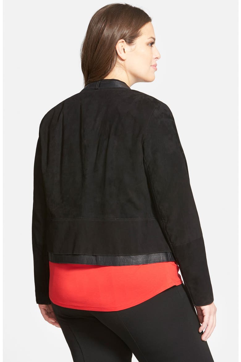 Suede & Leather Jacket, Alternate, color, BLACK