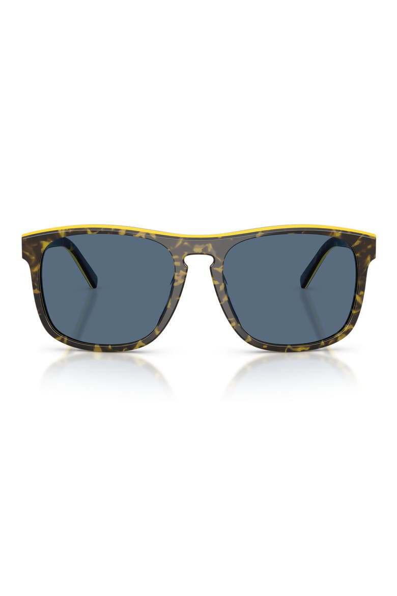 57mm Square Sunglasses, Main, color, GREY HAVANA/YELLOW/ DARK BLUE
