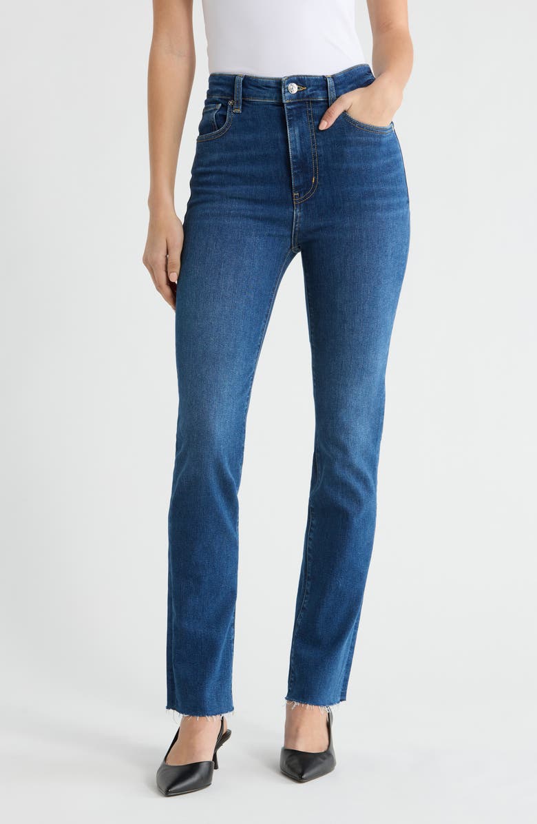 FRAME The Pencil High Waist Raw Hem Crop Jeans, Main, color, Femma Raw After