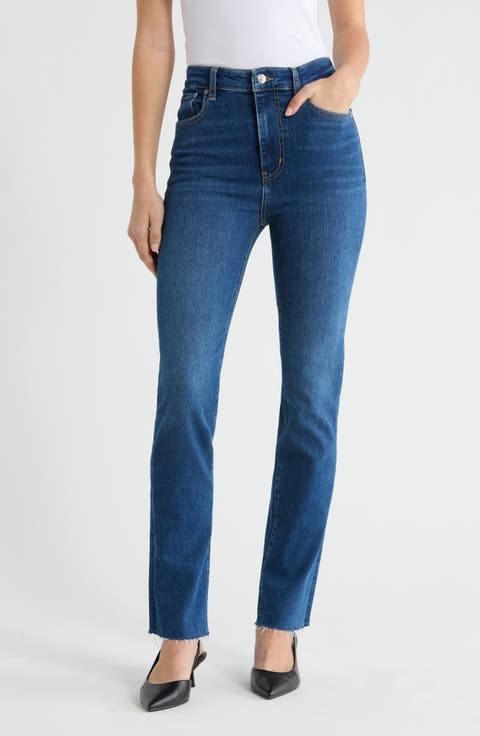 The Pencil High Waist Raw Hem Crop Jeans (Femm Raw After)