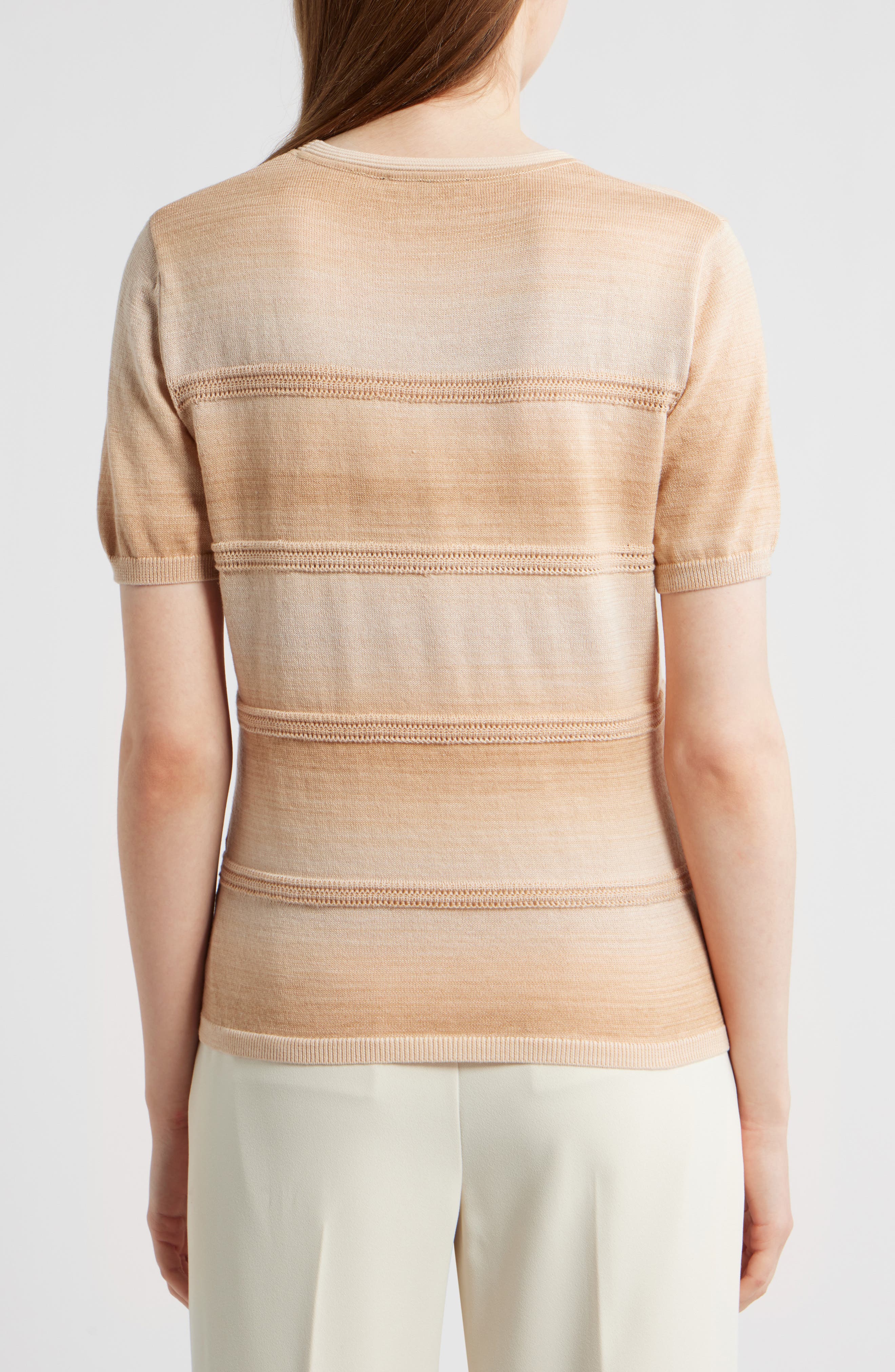 Hayden Pointelle Stripe Ombre Sweater - image 2