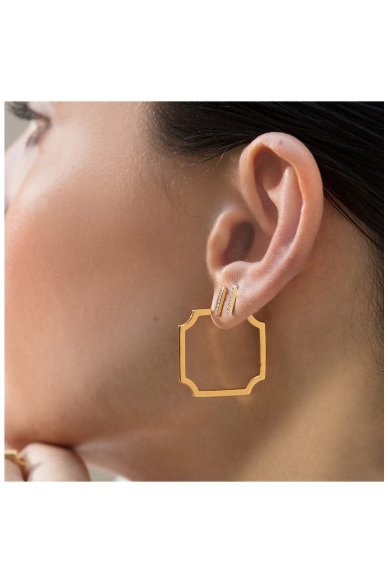 Signature Skinny Hoop Earrings, Alternate, color, YELLOW GOLD