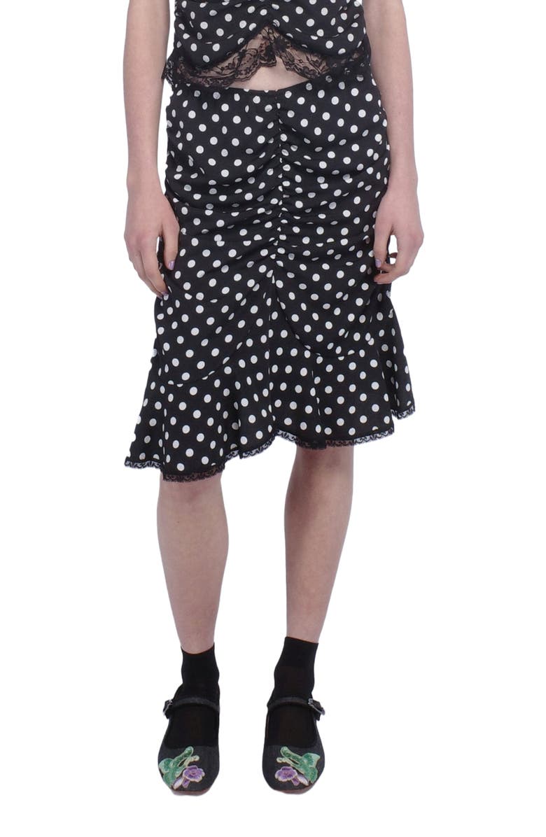 Anna Sui Polka Dot Ruched Skirt, Alternate, color, 