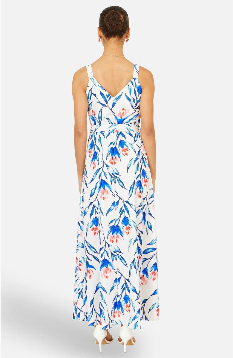 Yumi Floral Print Maxi Sun Dress, Alternate, color, White
