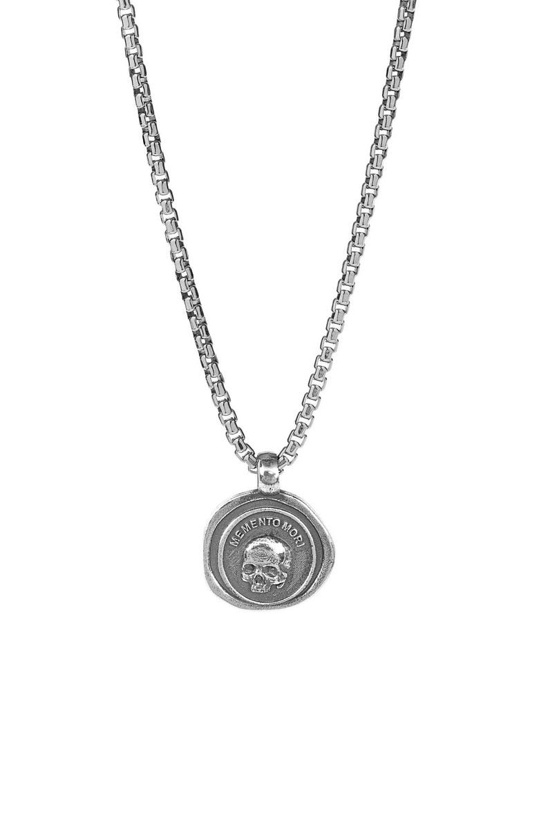 Degs & Sal Men's Sterling Silver Memento Mori Medallion Necklace, Main, color,