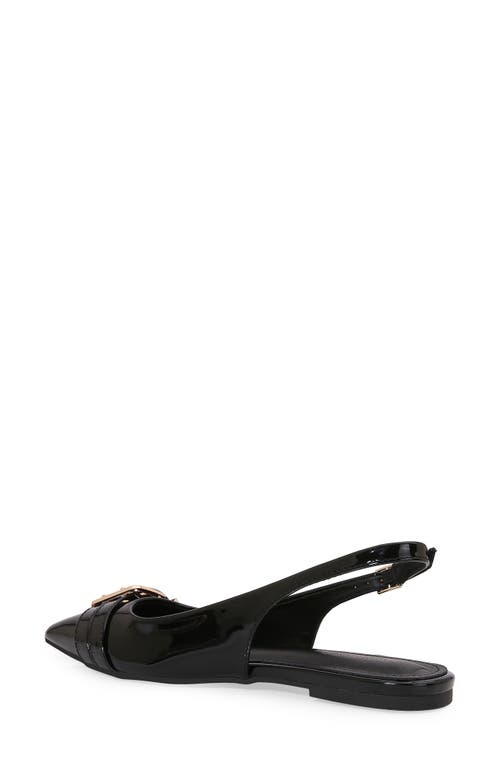 Berness Buckle Slingback Pointed Toe Flat In Black