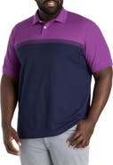 Harbor Bay by DXL Big & Tall Colorblocked Polo Shirt