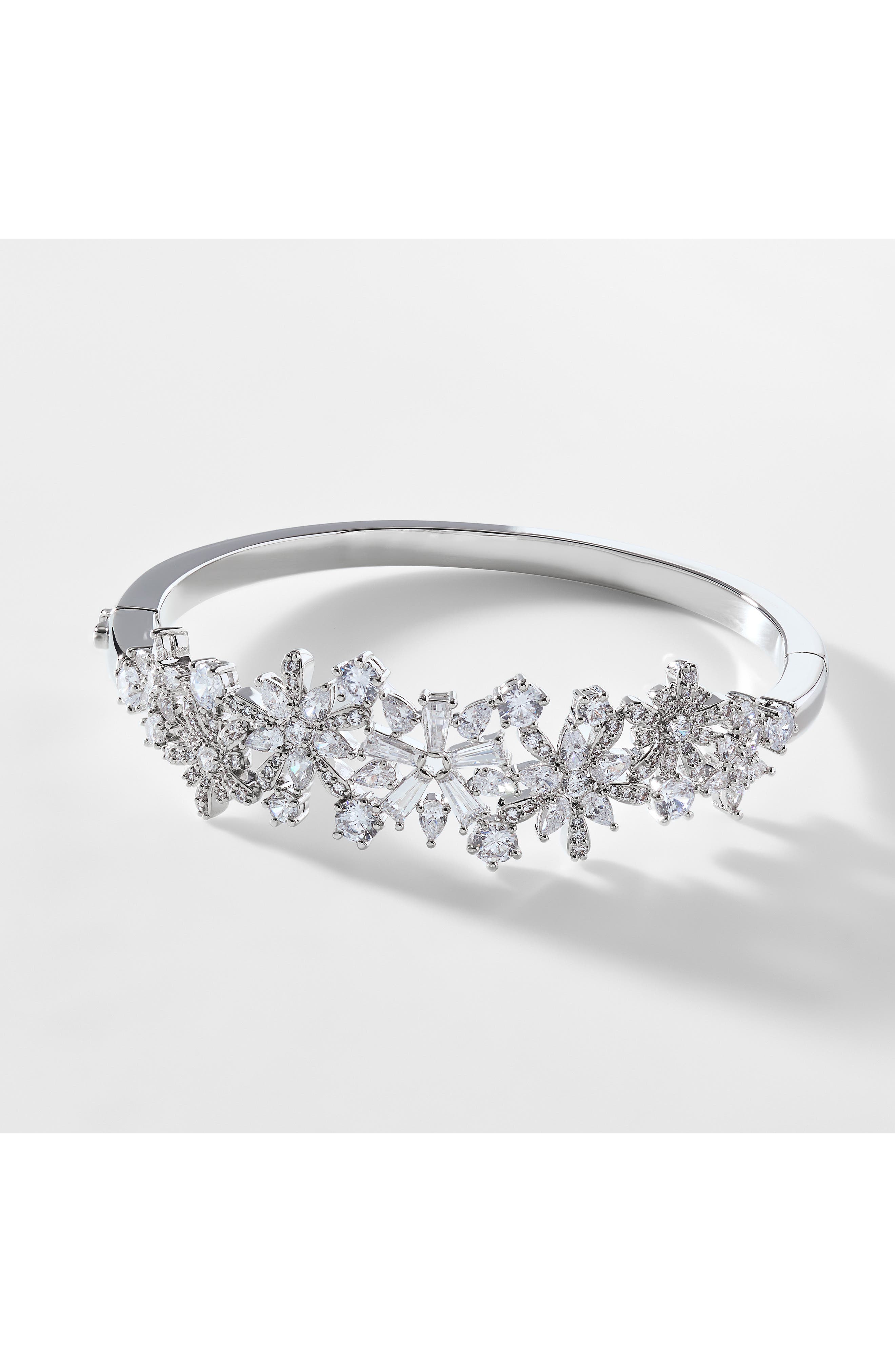Nadri Freya Crystal Flower Hinge Bracelet (Women) | Nordstrom