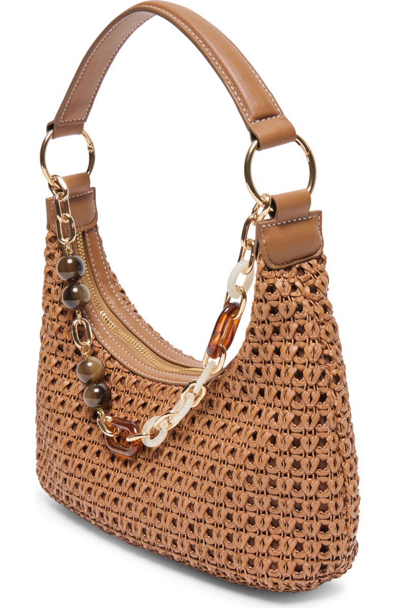 Dolce Vita Poppie Woven Faux Leather Shoulder Bag, Alternate, color, Saddle
