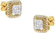 Haus of Brilliance 10KT Yellow Gold Diamond Stud Earrings