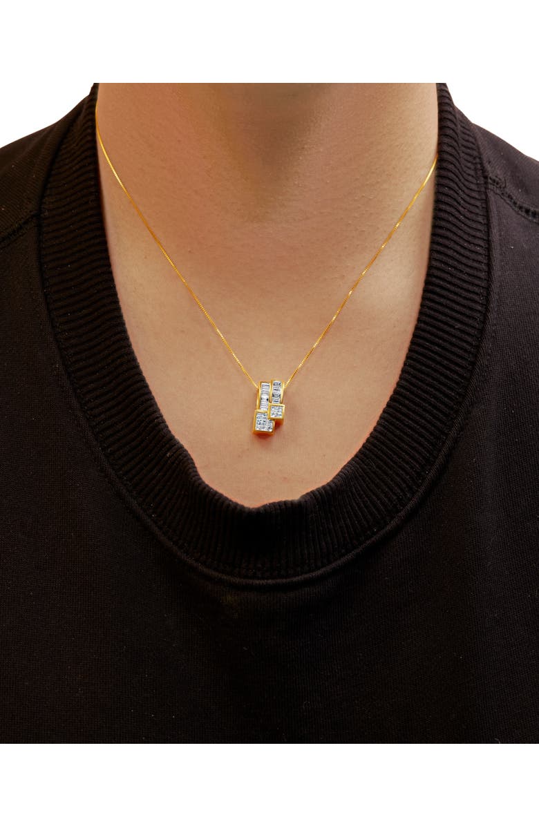 Haus of Brilliance 14K Yellow Gold 1 1/2 cttw Diamond Geometric Pendant Necklace, Alternate, color, Yellow