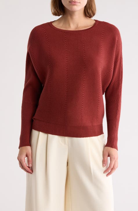 Ribbed Dolman Sleeve Sweater