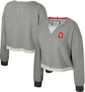 COLOSSEUM Women's Colosseum Charcoal Ohio State Buckeyes Magnum Scoop Neck Cropped Pullover Sweatshirt