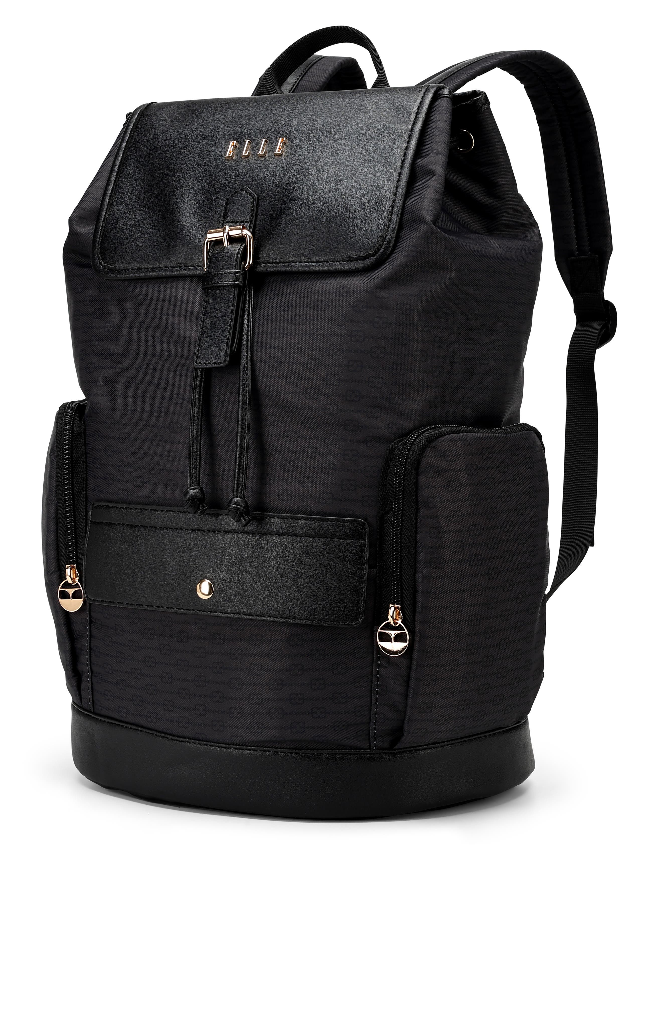 ELLE Eleganza 25L Monogram Backpack, Alternate, color, Black