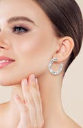CHLOE AND MADISON Set of 3 Silvertone Plated Earrings