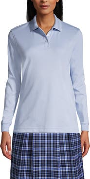 Lands' End School Uniform Long Sleeve Interlock Polo Shirt