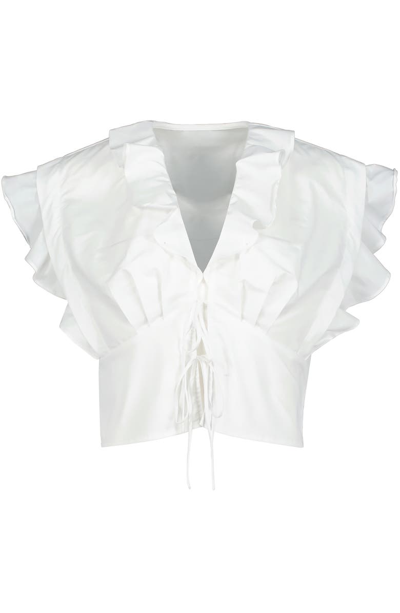 Bishop + Young Raphael Ruffle Top, Alternate, color, White