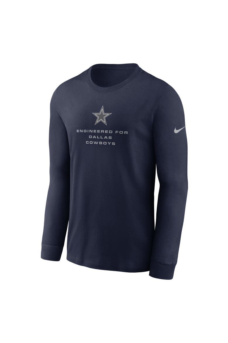 Men's Nike Navy Dallas Cowboys Sideline Bold Arch Star Dri-FIT Long Sleeve T-Shirt, Alternate, color, Navy