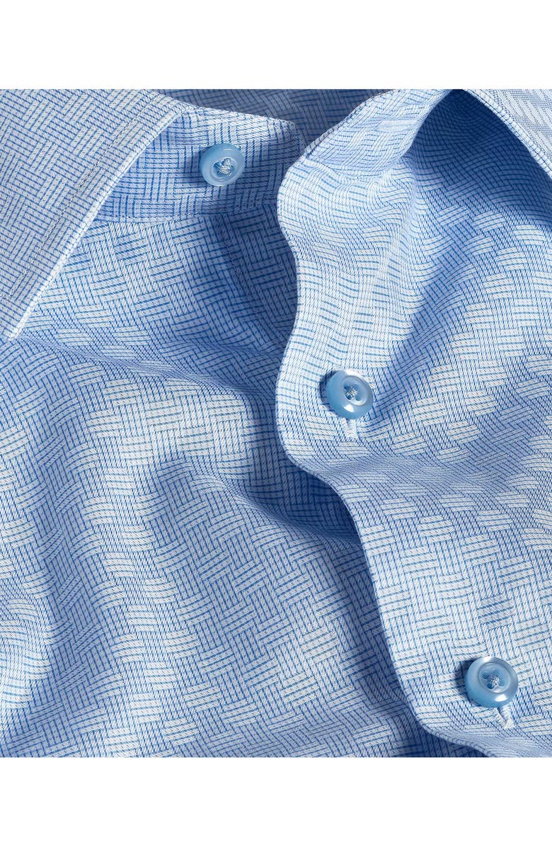 David Donahue Trim Fit Dobby Twill Cotton Dress Shirt, Alternate, color, Sky