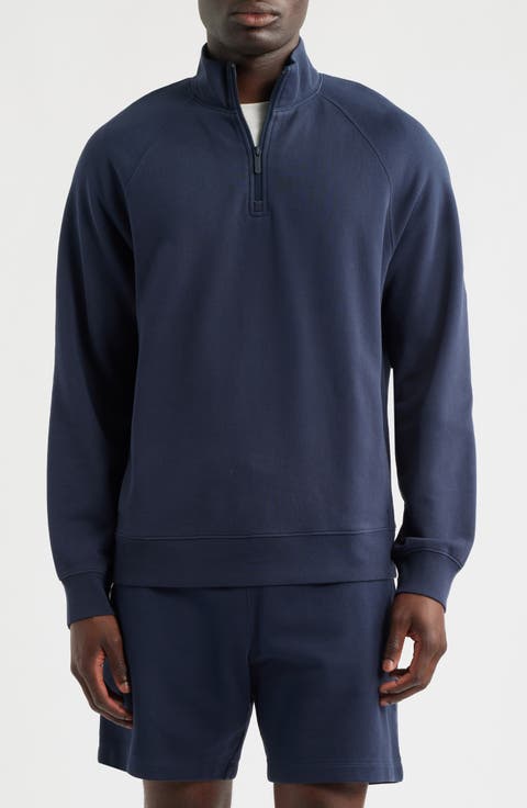 Cotton French Terry Quarter Zip Sweatshirt
