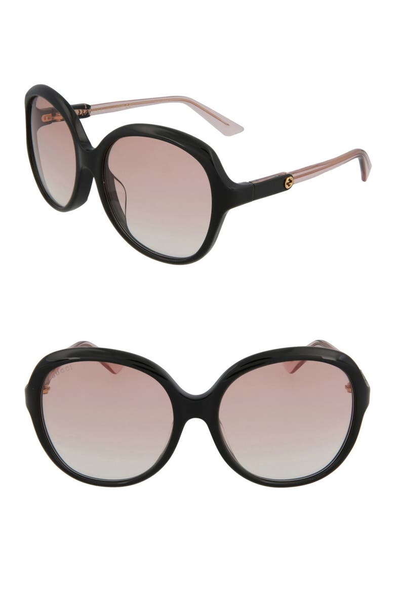 Gucci 58mm Core Oversized Sunglasses, Alternate, color, 