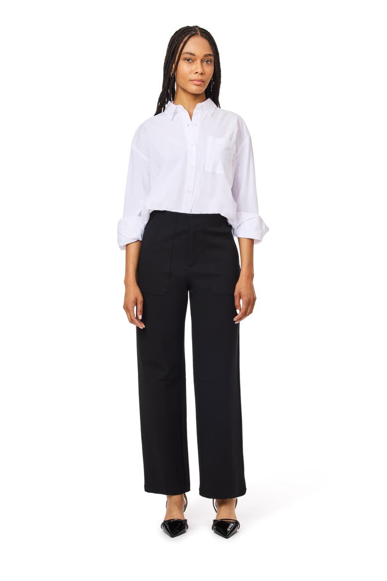 High Waist Barrel Leg Pants, Alternate, color, BLACK NIGHT