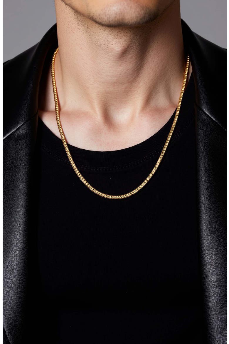 Miami Cuban Chain Necklace, Alternate, color, BRASS