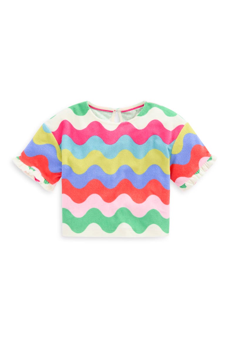 Dropped Shoulder Towelling Top, Main, color, MULTI WAVE STRIPE