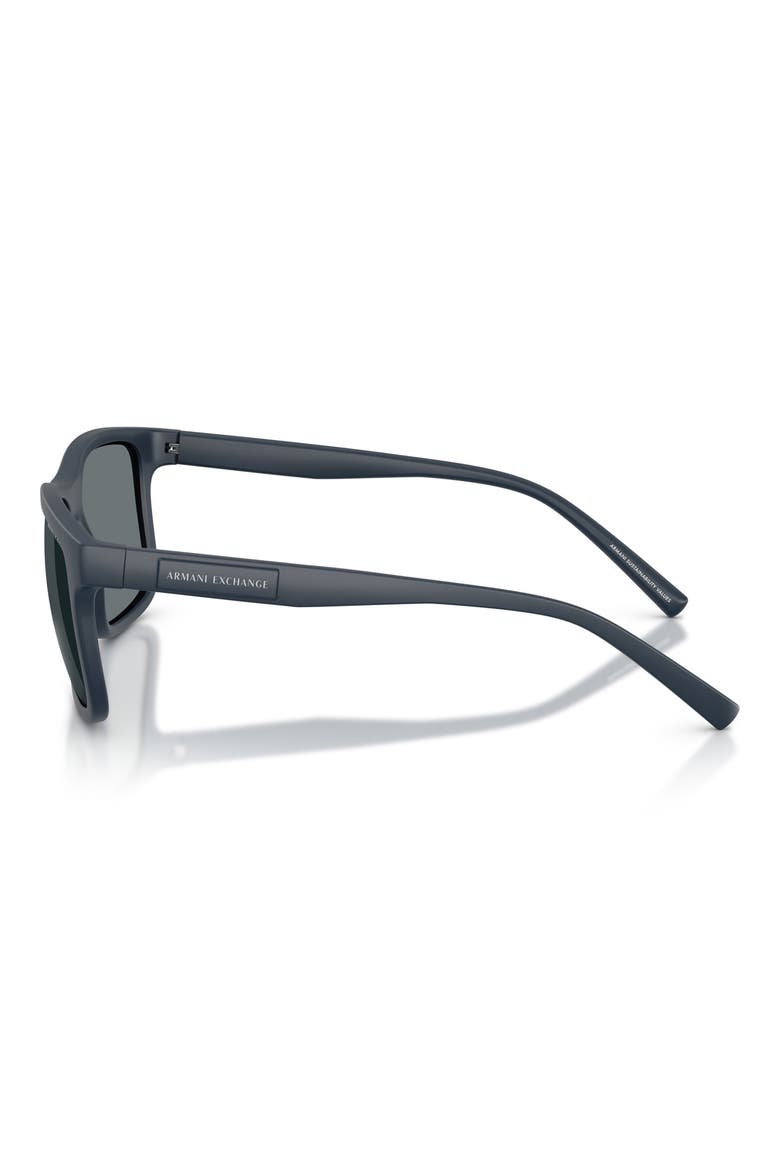 57mm Rectangular Sunglasses, Alternate, color, MATTE NAVY BLUE / DARK BLUE