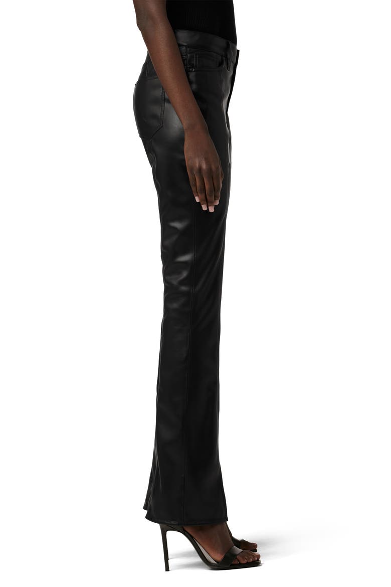 True Styles Barb Hudson Jeans Barbara High Waist Slit Hem Bootcut Faux Leather Pants ...