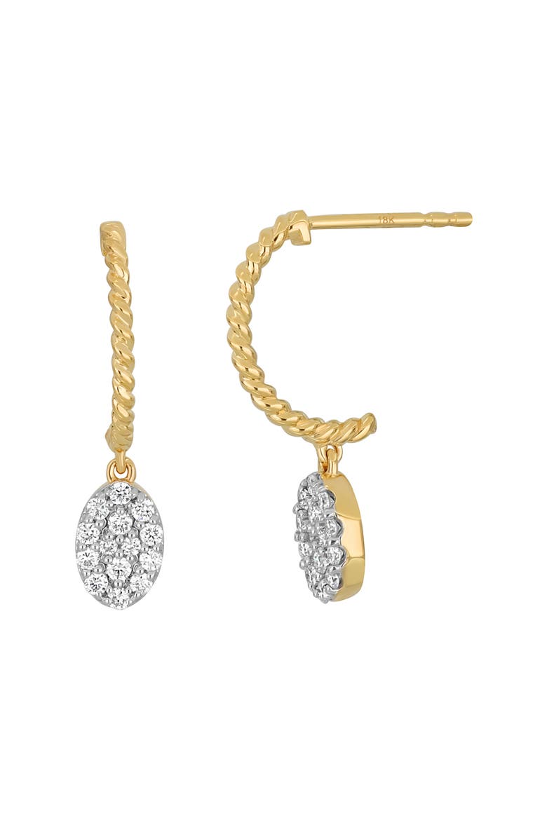 Mykonos Diamond Drop Hoop Earrings (Nordstrom Exclusive), Main, color, 18K YELLOW GOLD