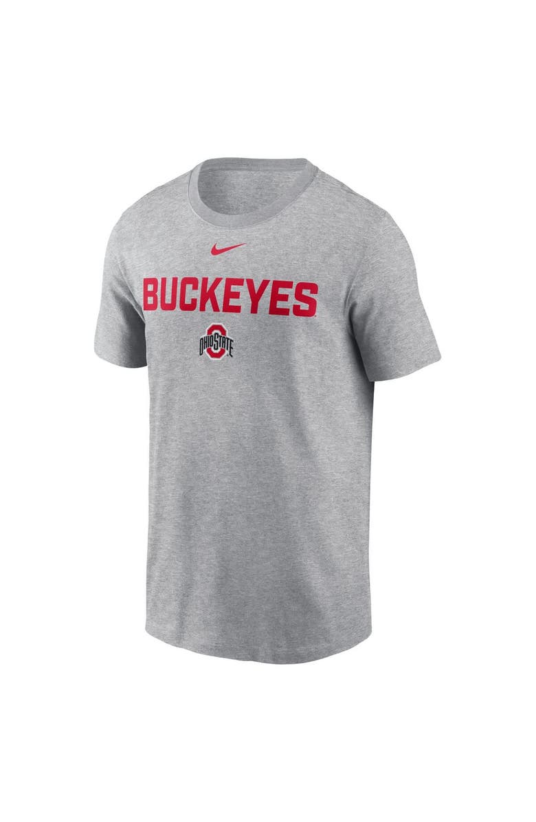 Nike Men's Nike Heather Gray Ohio State Buckeyes Campus 2-Hit T-Shirt, Alternate, color, 