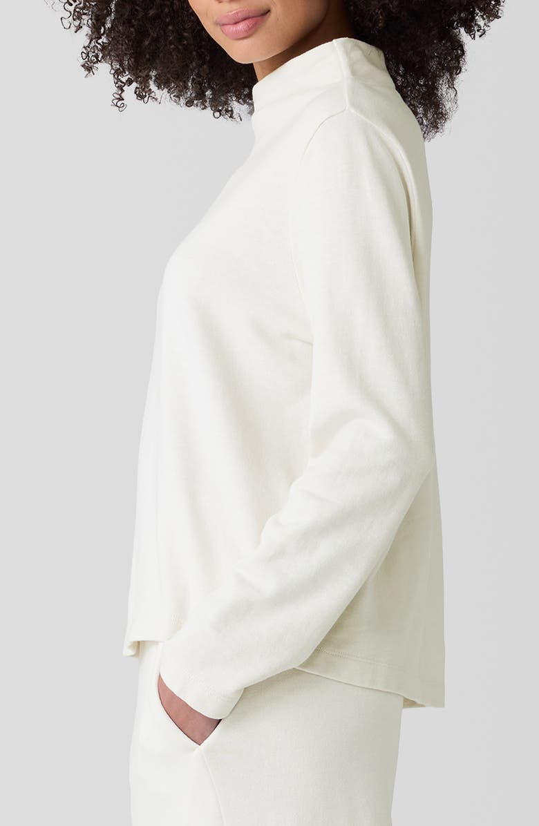 Eileen Fisher Funnel Neck Long Sleeve Boxy Top, Alternate, color, 