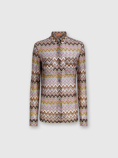 Missoni Chevron Pattern Blouse In Cotton And Viscose Blend In Multicoloured