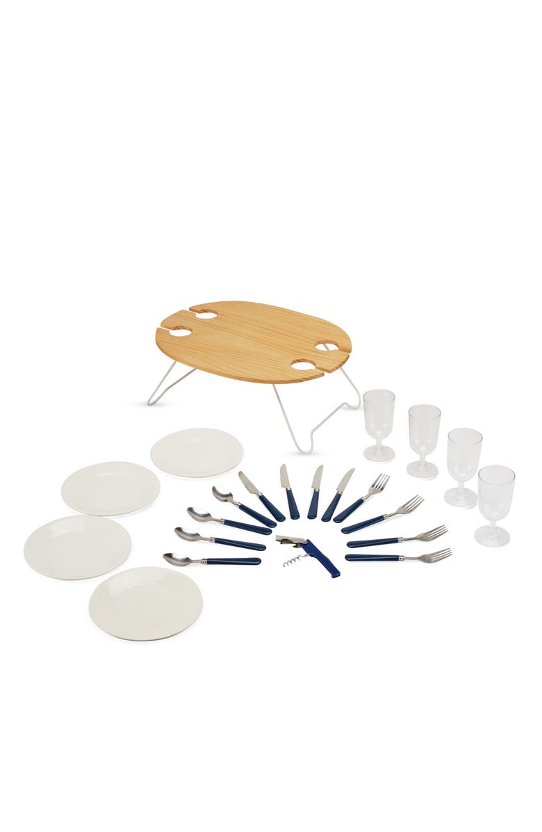 TWINE Central Park Willow Picnic Basket Set for Four, Alternate, color, 