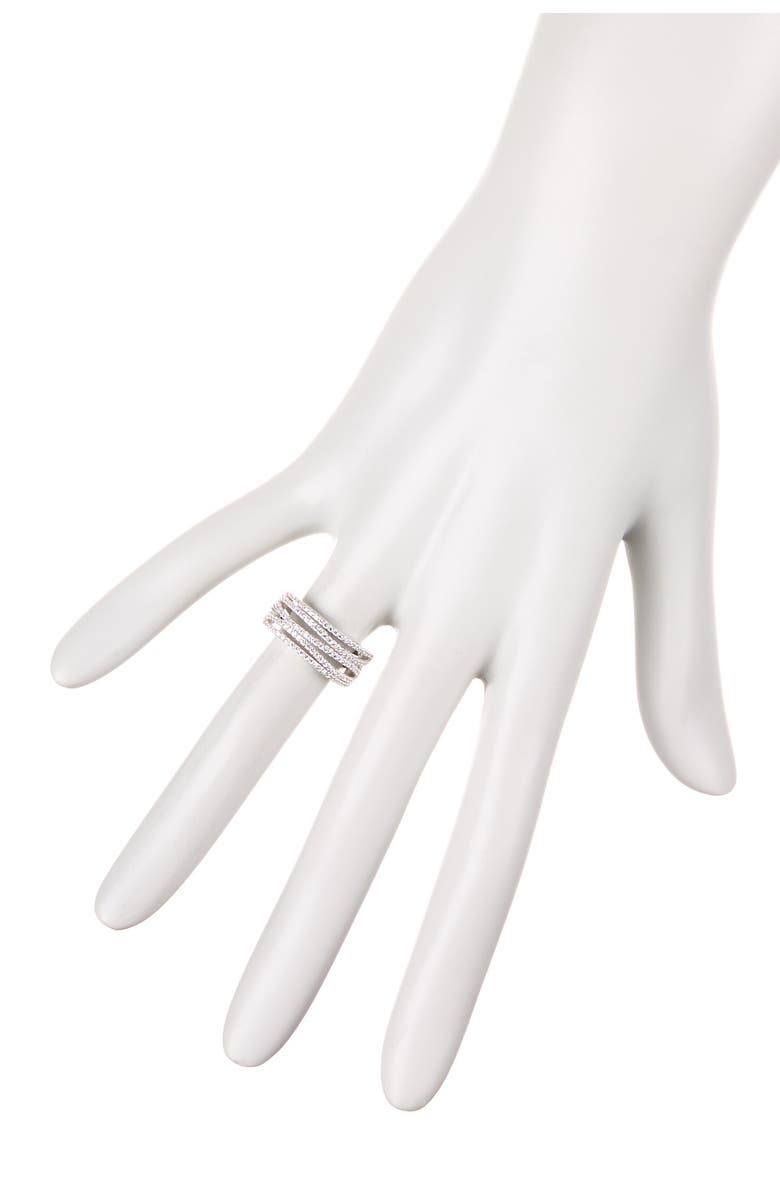 SUZY LEVIAN Sterling Silver Cubic Zirconia Gladiator Ring, Alternate, color, White