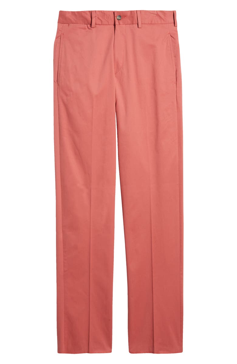 Berle Charleston Khakis Pleated Chino Pants, Alternate, color, Charleston Brick