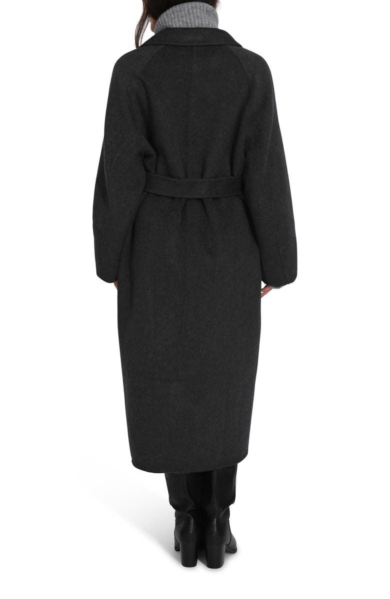 Belle & Bloom Belted Wool Blend Coat, Alternate, color, Black
