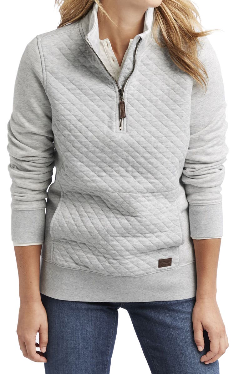 L.L.Bean Quilted Quarter Zip Pullover, Main, color,