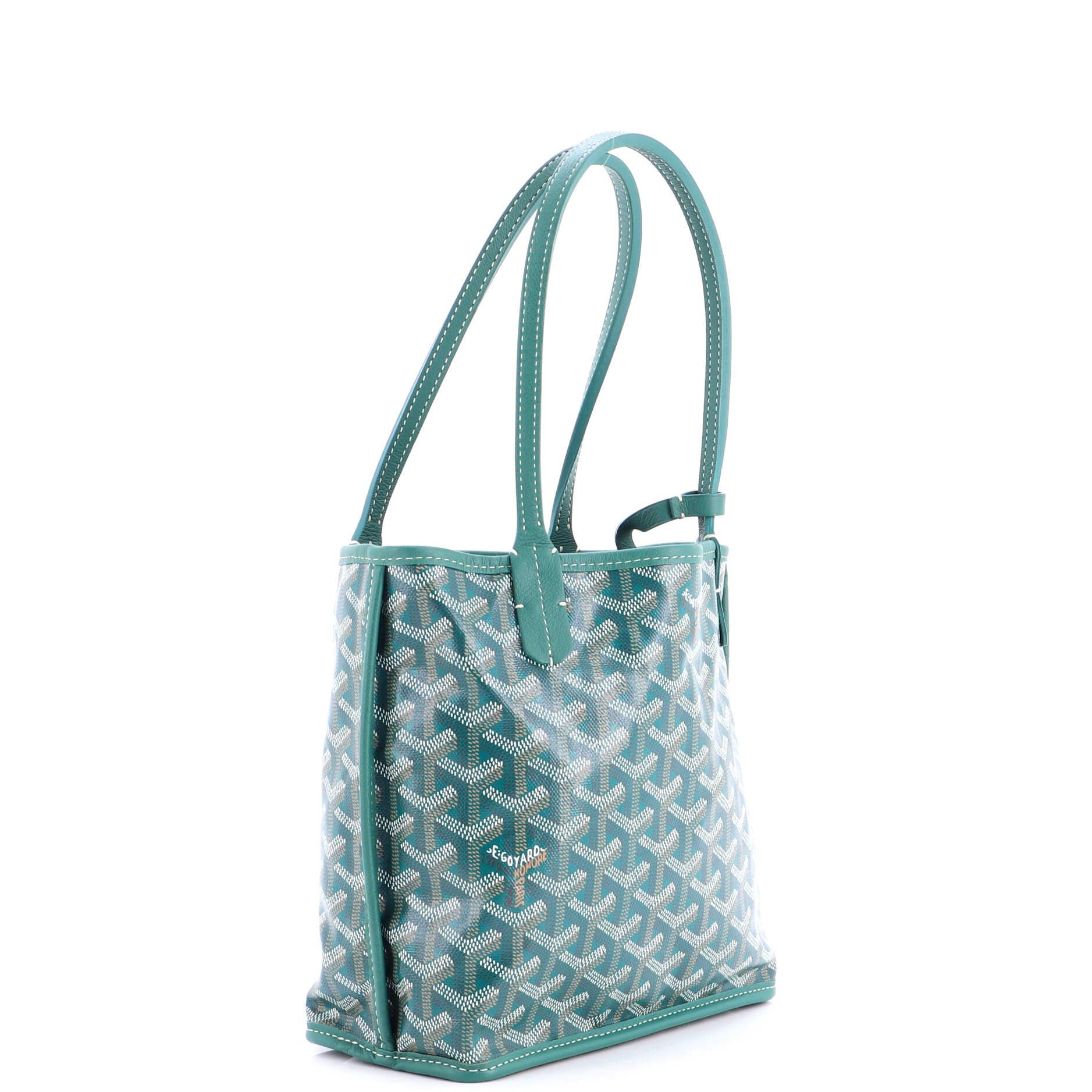 Pre-Owned Goyard Anjou Reversible Tote Coated Canvas Mini, Alternate, color, Green