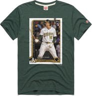 Homage Men's Homage Nick Kurtz Green Athletics Topps Baseball Card Tri-Blend T-Shirt