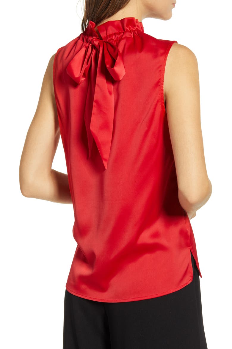 Gibson x Hi Sugarplum! Holiday Noel Bow Back Top, Alternate, color, RED