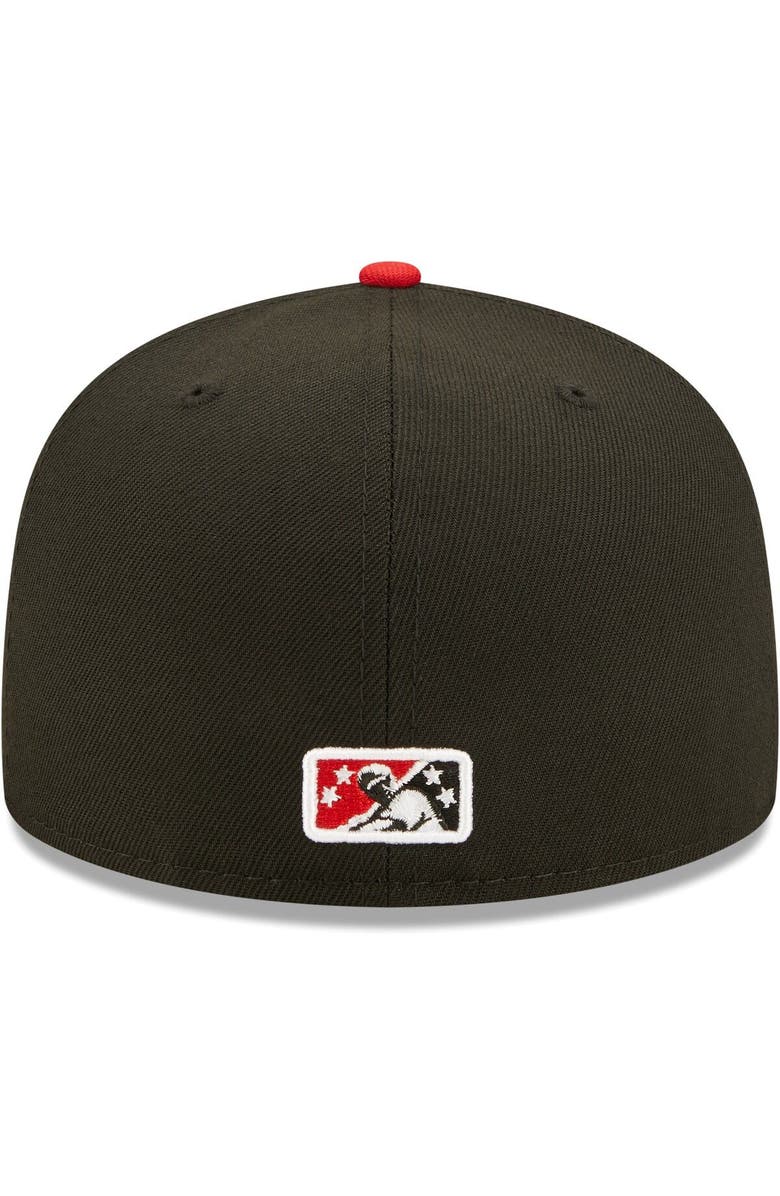 New Era Men's New Era Black Lansing Lugnuts Authentic Collection Team 59FIFTY Fitted Hat, Alternate, color, Black