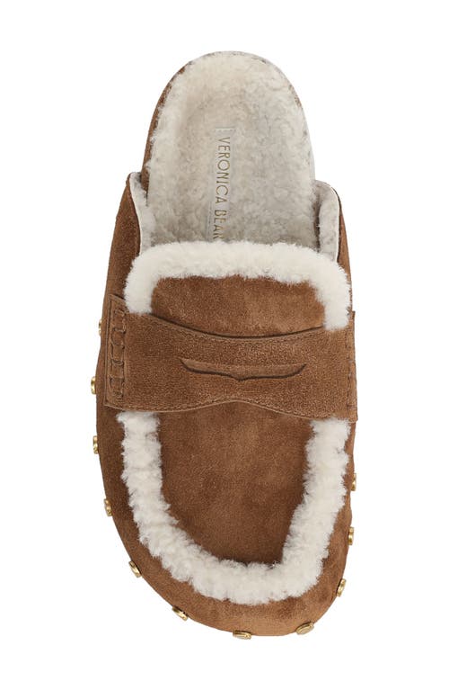 Veronica Beard Fenix Genuine Shearling Mule In Brown